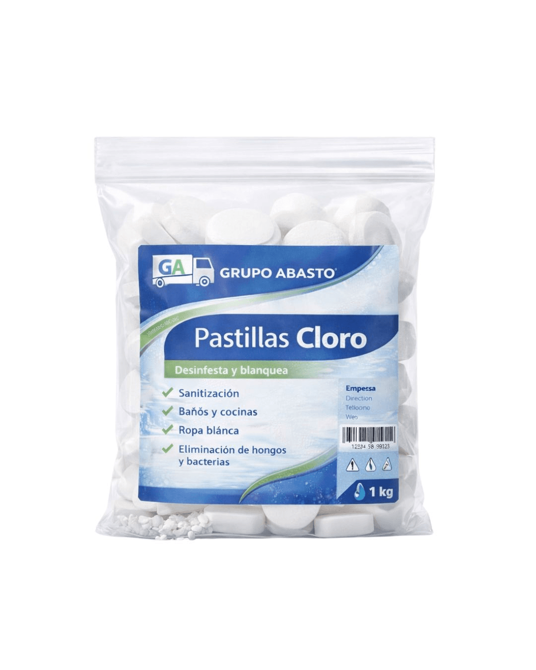 Pastillas de cloro para escusado paquete de 1 kilogramo